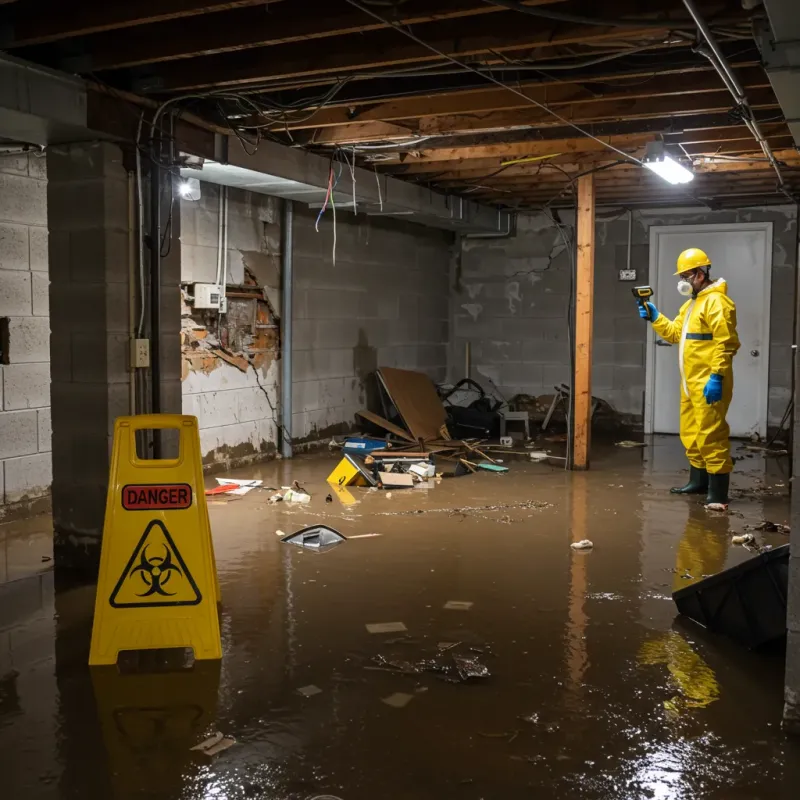 Flooded Basement Electrical Hazard in Collinsville, MS Property