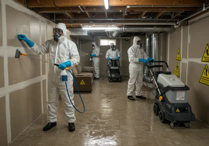 Basement Moisture Removal and Structural Drying process in Collinsville, MS